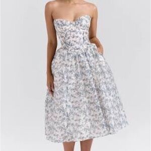 House of CB BENNETT English Porcelain Print Strapless Sundress